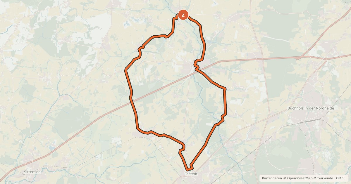 Kartenübersicht der Radroute Radweg 4