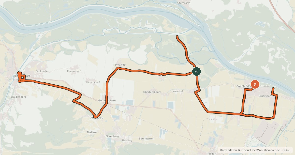 Kartenübersicht der Radroute Radweg 401