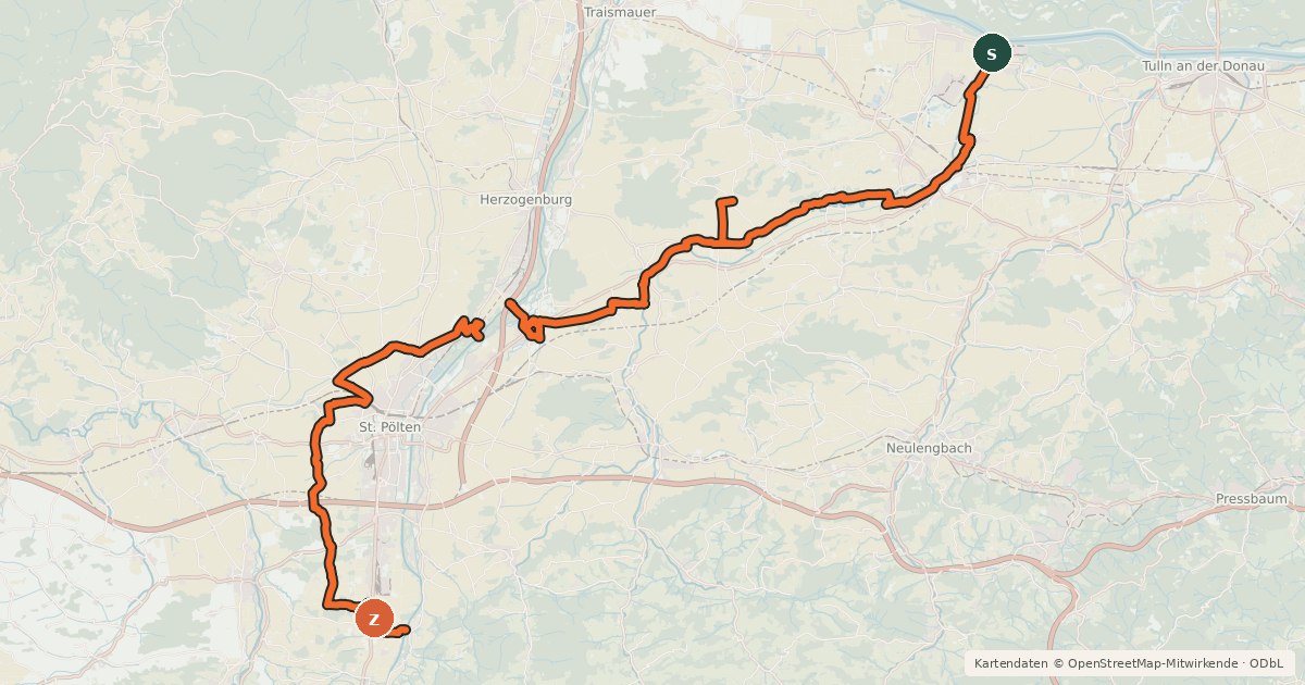Kartenübersicht der Radroute Radweg 403