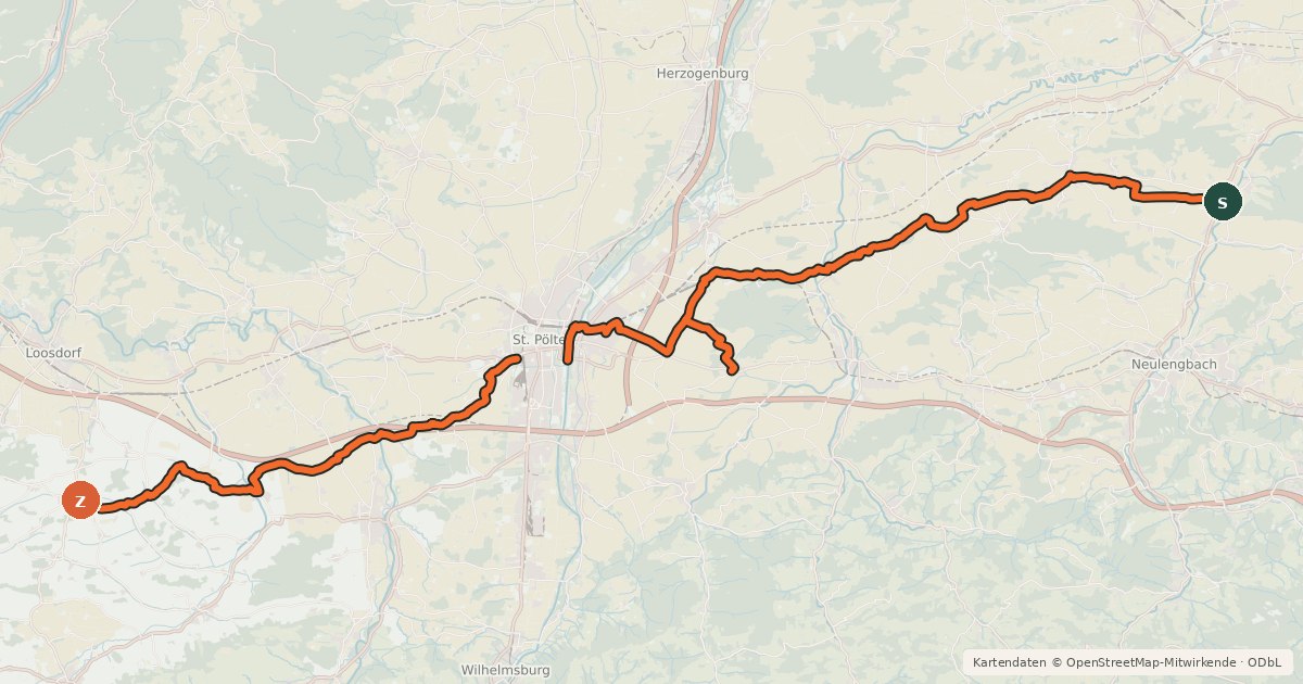 Kartenübersicht der Radroute Radweg 404