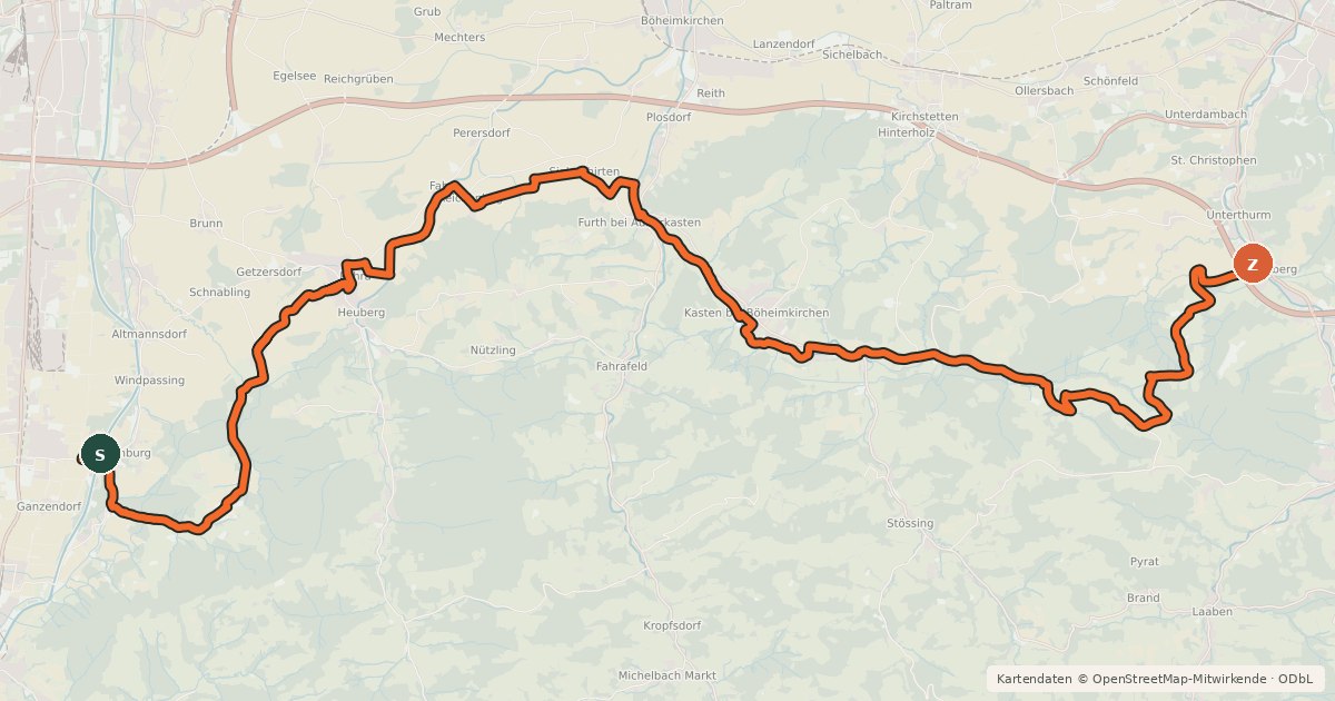 Kartenübersicht der Radroute Radweg 413