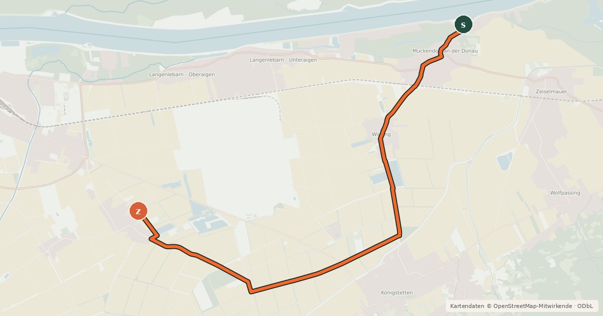 Kartenübersicht der Radroute Radweg 423