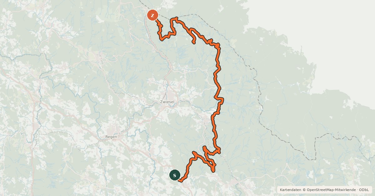 Kartenübersicht der Radroute Radweg 50