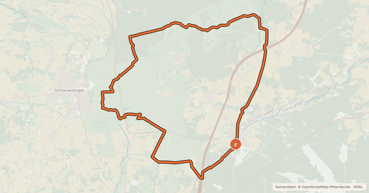 Kartenübersicht der Radroute Radweg 7 Bispingen