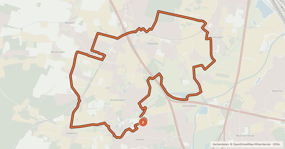 Kartenübersicht der Radroute Radweg 8