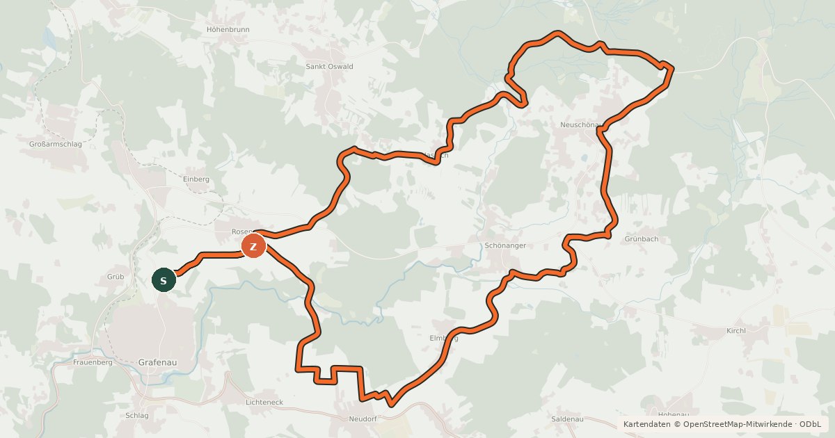Kartenübersicht der Radroute Radweg 83
