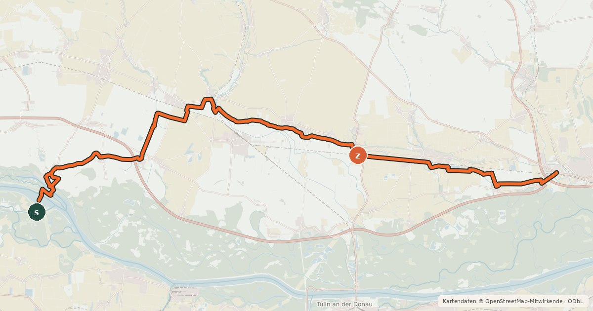 Kartenübersicht der Radroute Radweg 841