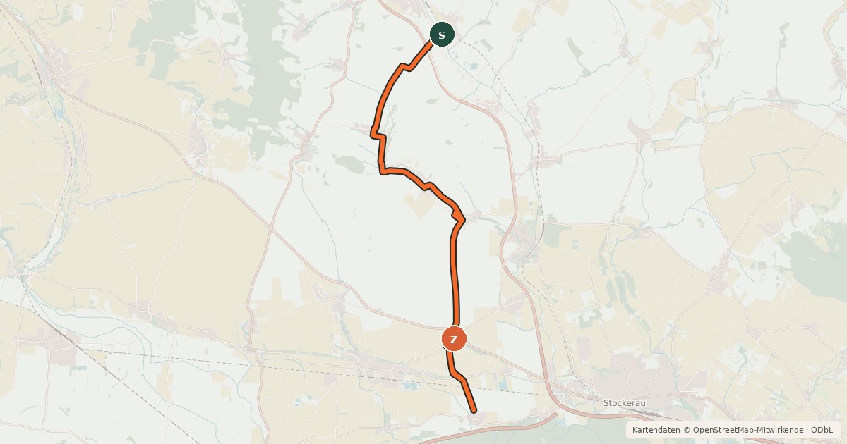 Kartenübersicht der Radroute Radweg 842