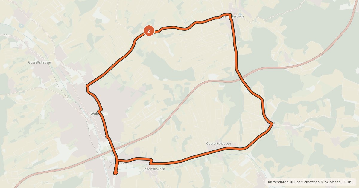 Kartenübersicht der Radroute Radweg 87a