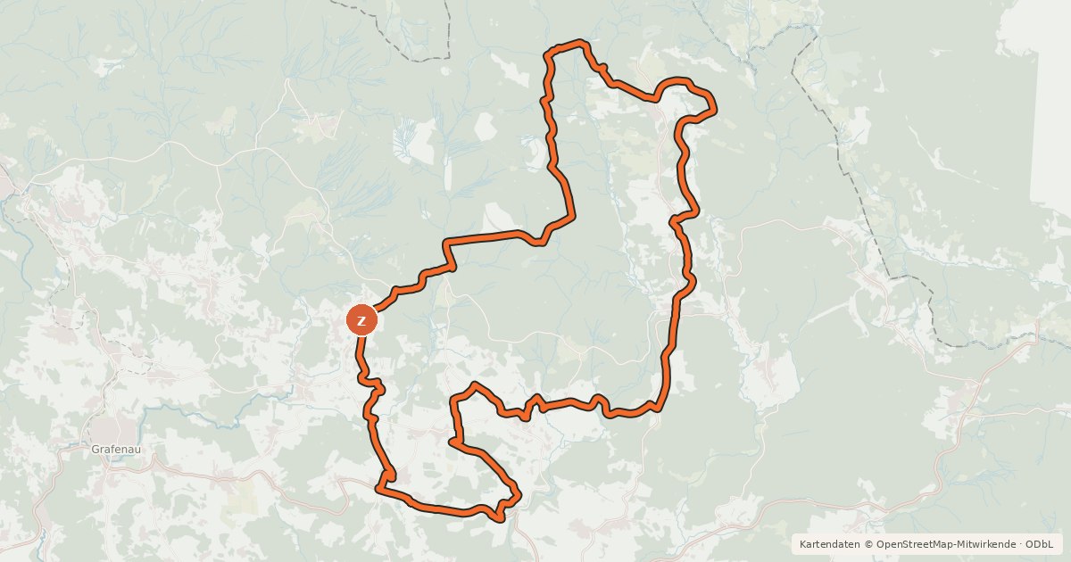Kartenübersicht der Radroute Radweg 90