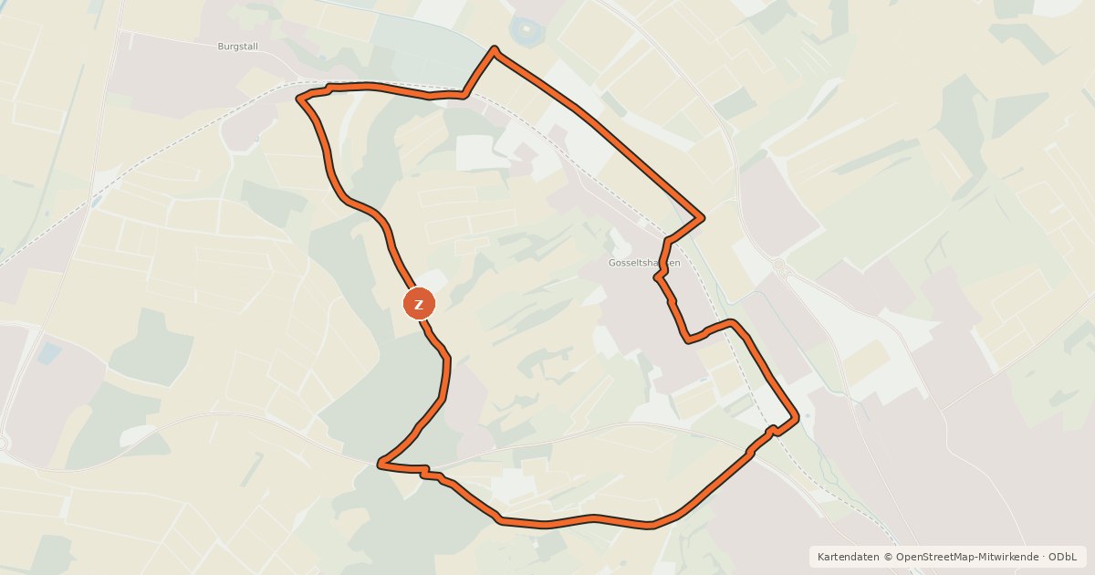 Kartenübersicht der Radroute Radweg 90