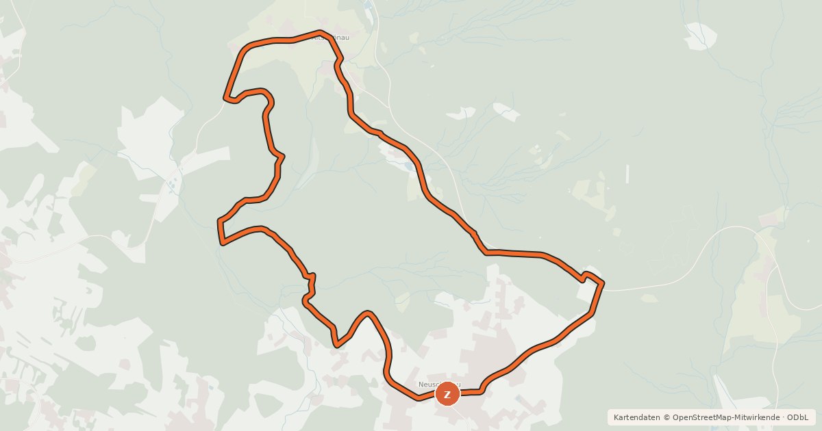 Kartenübersicht der Radroute Radweg 91