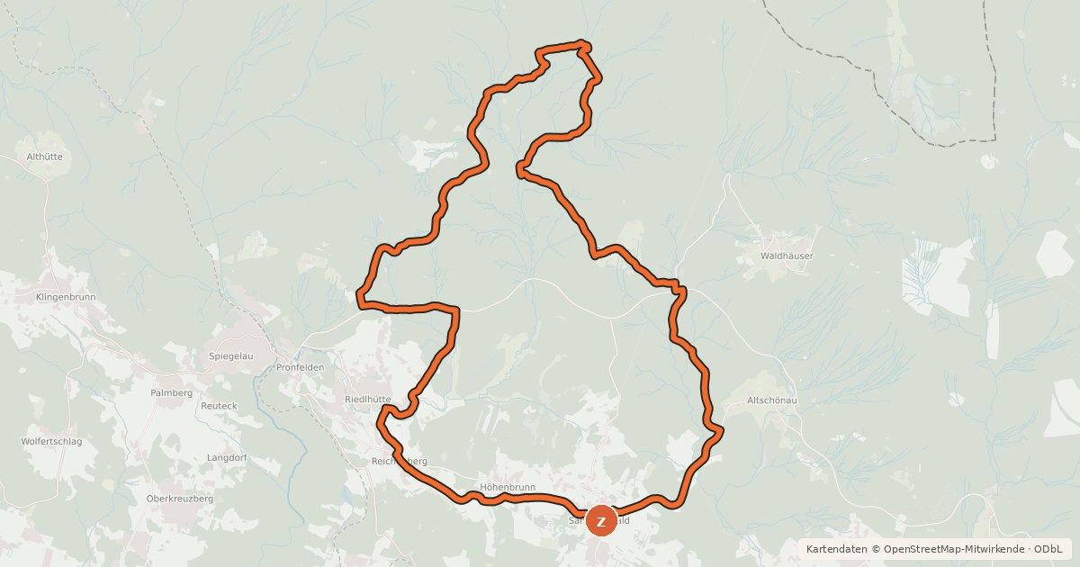 Kartenübersicht der Radroute Radweg 93