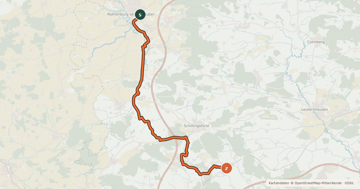 Kartenübersicht der Radroute Radweg Alte Bahnlinie