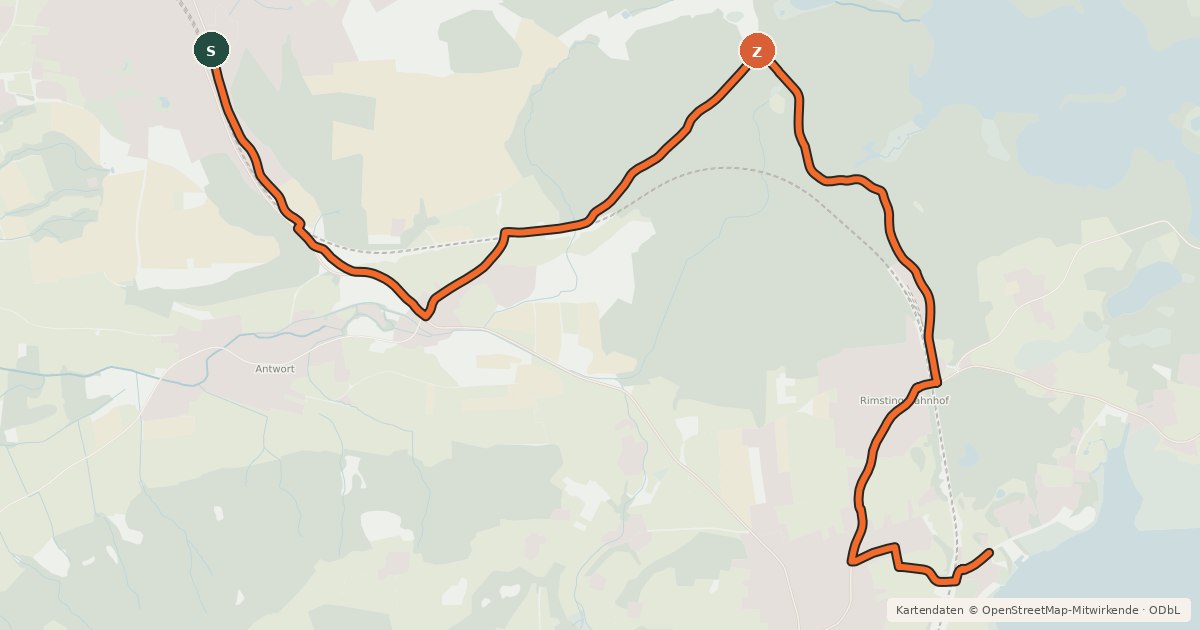 Kartenübersicht der Radroute Radweg E5 - Bad Endorf