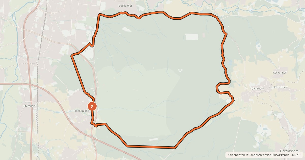 Kartenübersicht der Radroute Radweg Erlangen-Höchstadt R-Wanderweg 8