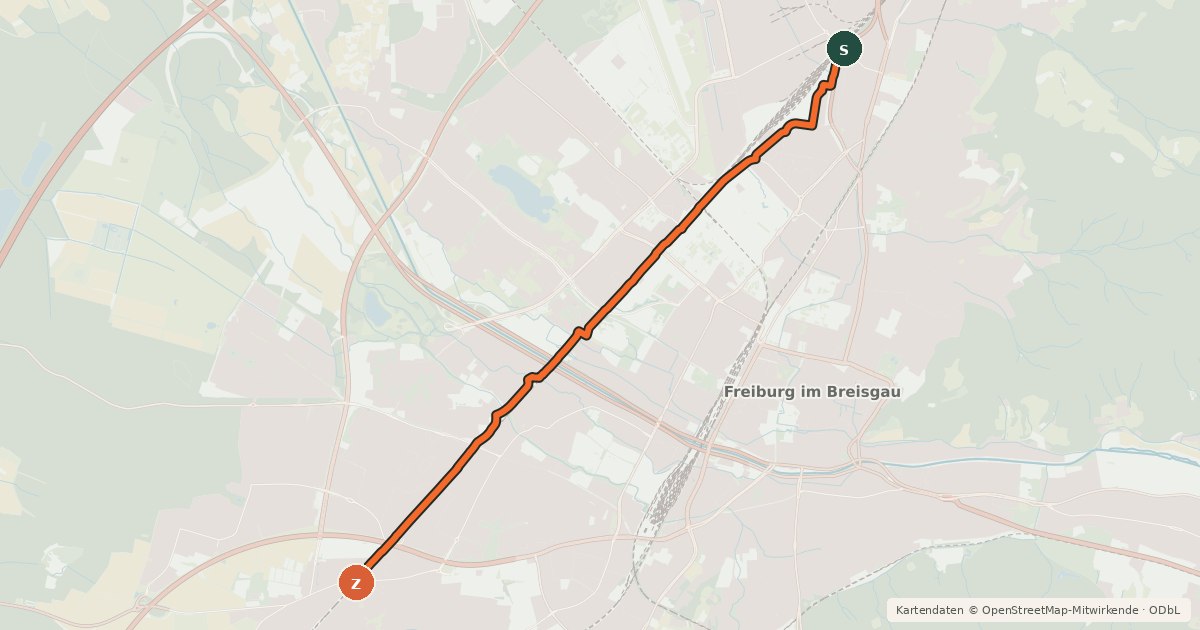 Kartenübersicht der Radroute Radweg FR2