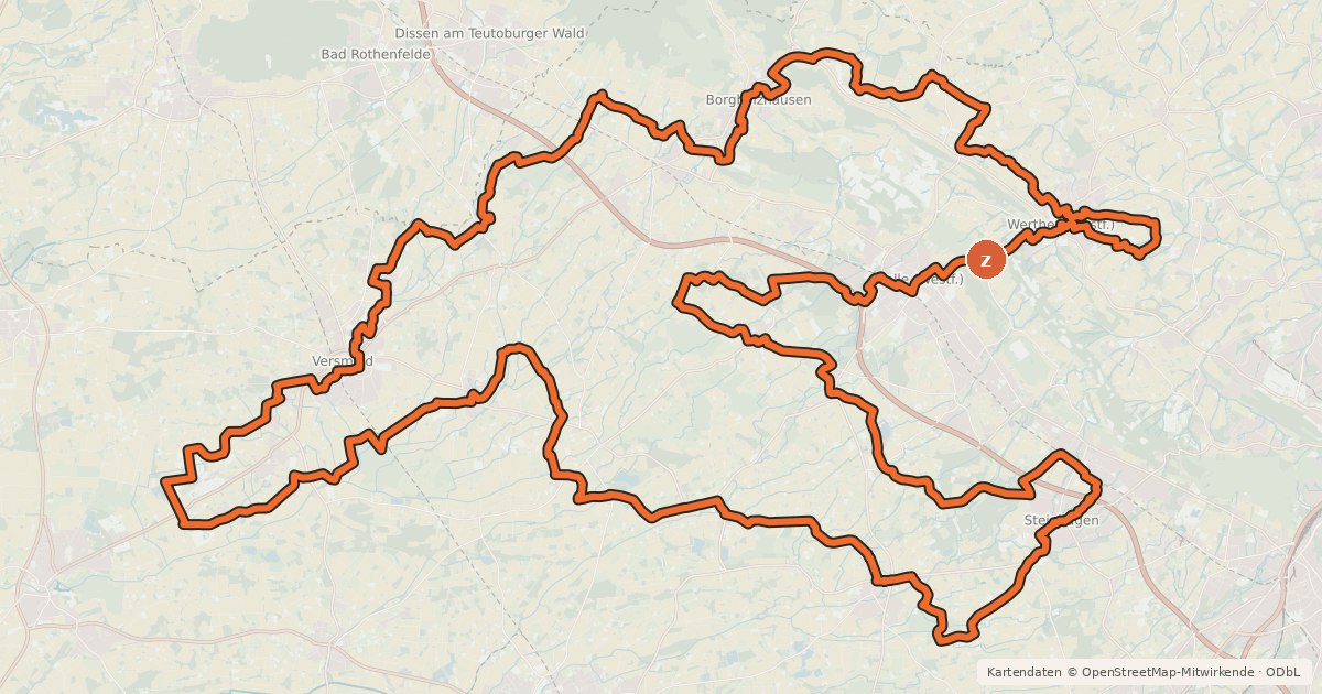 Kartenübersicht der Radroute Radweg für Genießer, Hauptroute