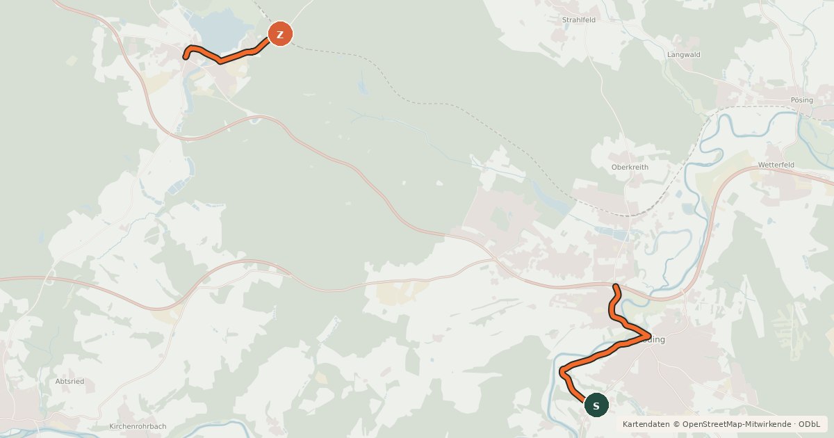 Kartenübersicht der Radroute Radweg Nr. 24