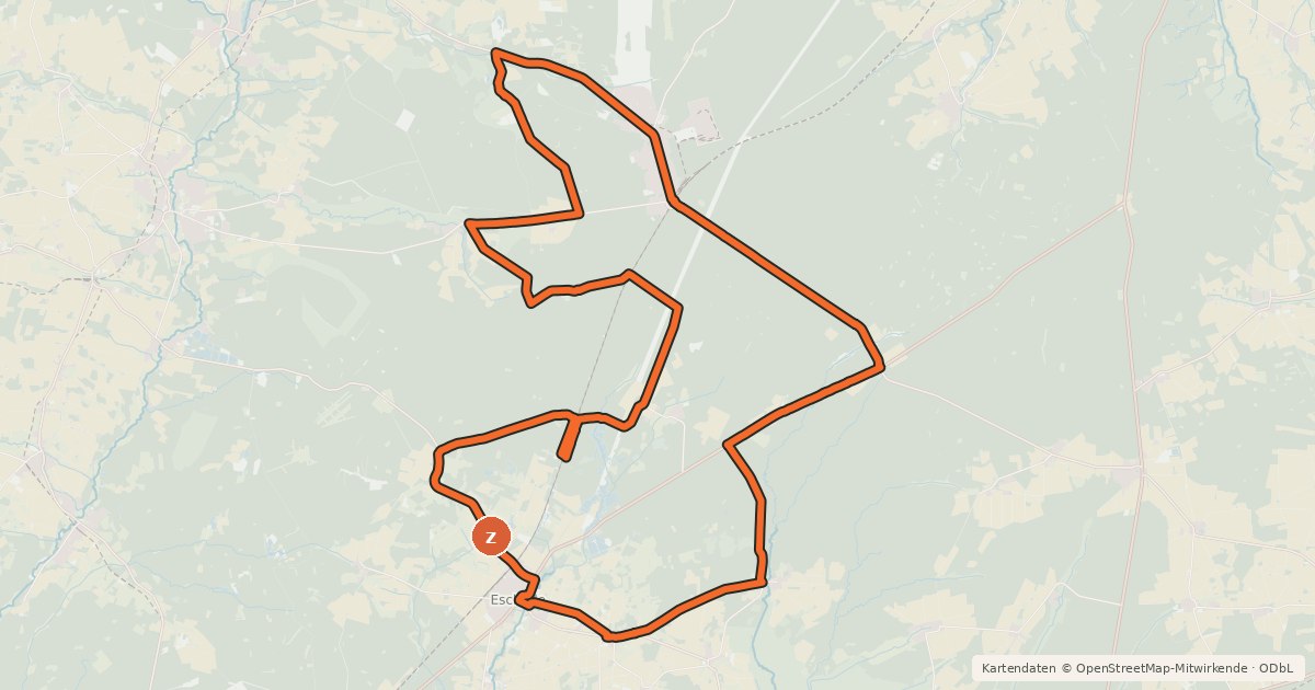 Kartenübersicht der Radroute Radweg Regionalschleife 4 Eschede