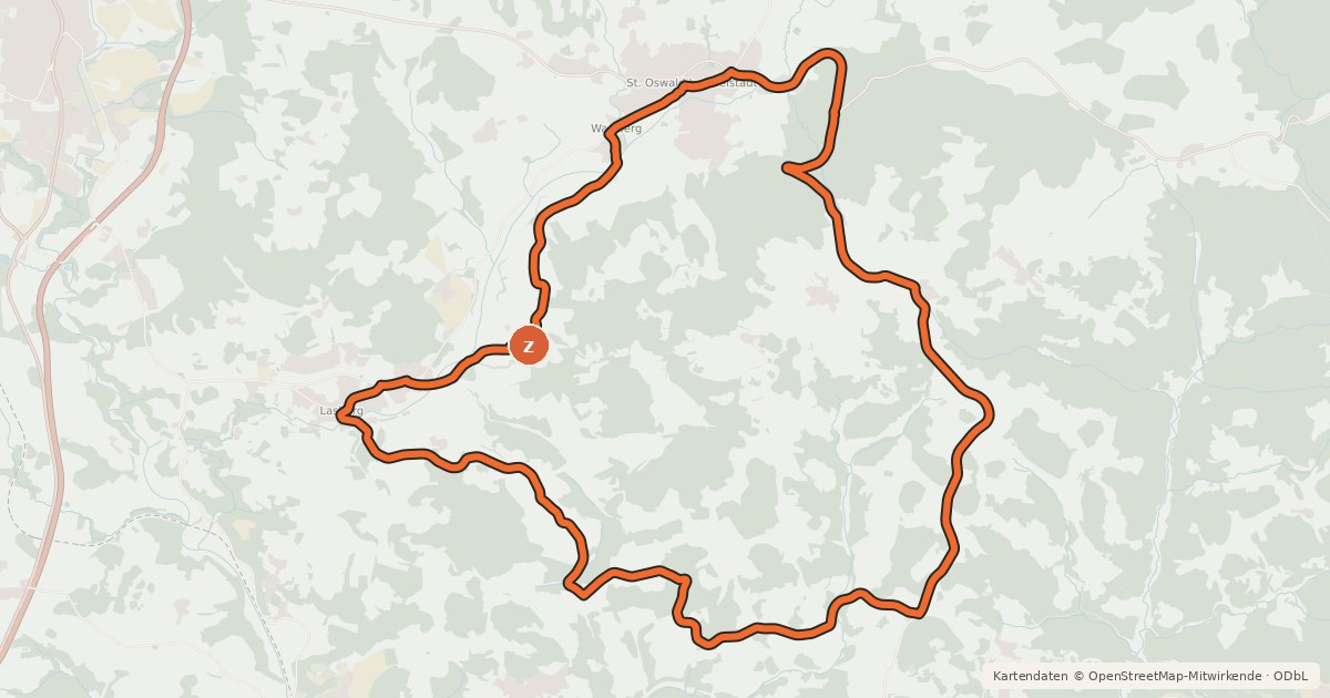 Kartenübersicht der Radroute Radweg rund um den Buchberg