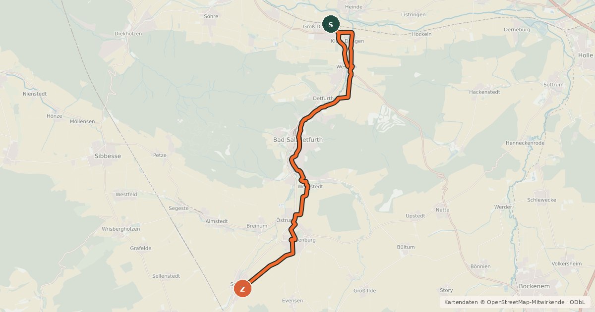 Kartenübersicht der Radroute Radweg zur Kunst 2