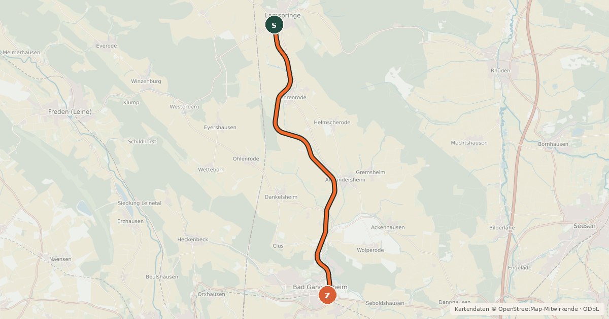 Kartenübersicht der Radroute Radweg zur Kunst 4