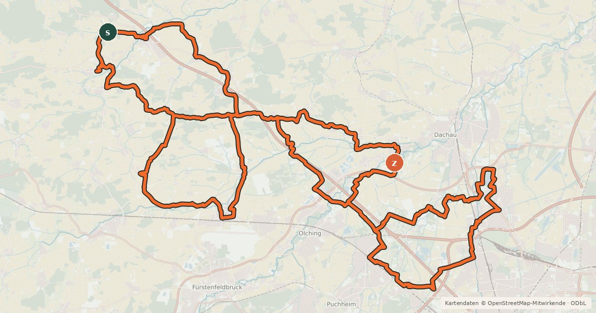 Kartenübersicht der Radroute Räuber Kneißl Radweg