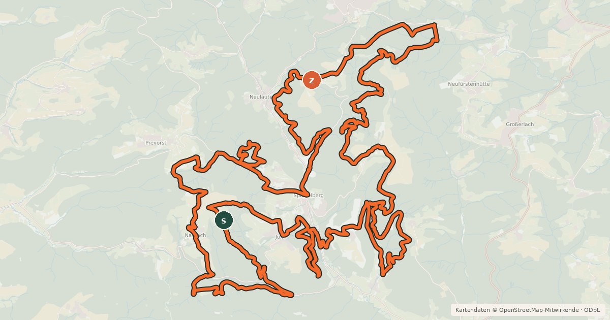 Kartenübersicht der Radroute Räuberweg