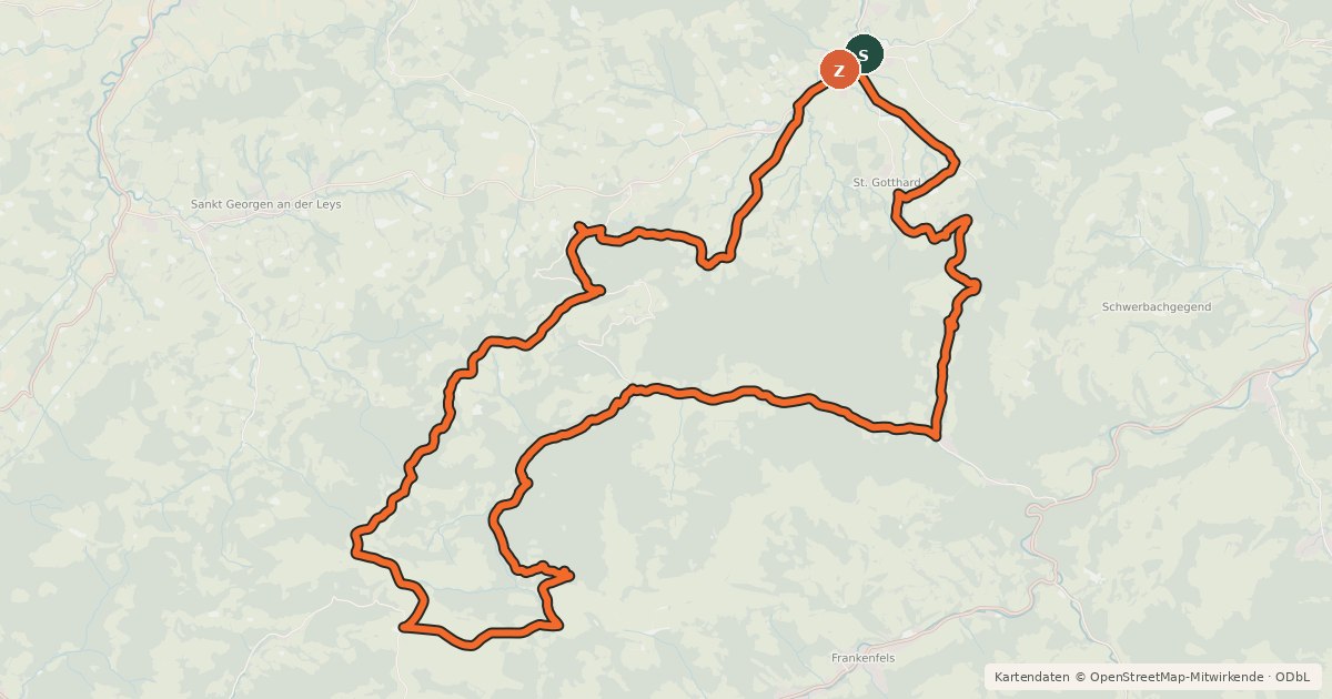 Kartenübersicht der Radroute Raiffeisen-Voralpentour
