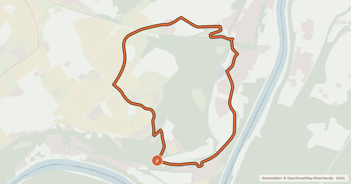 Kartenübersicht der Radroute Raitenhaslach-Runde