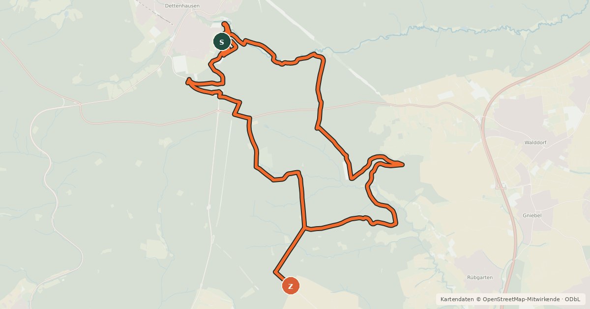 Kartenübersicht der Radroute Ranzenpuffer-Tour