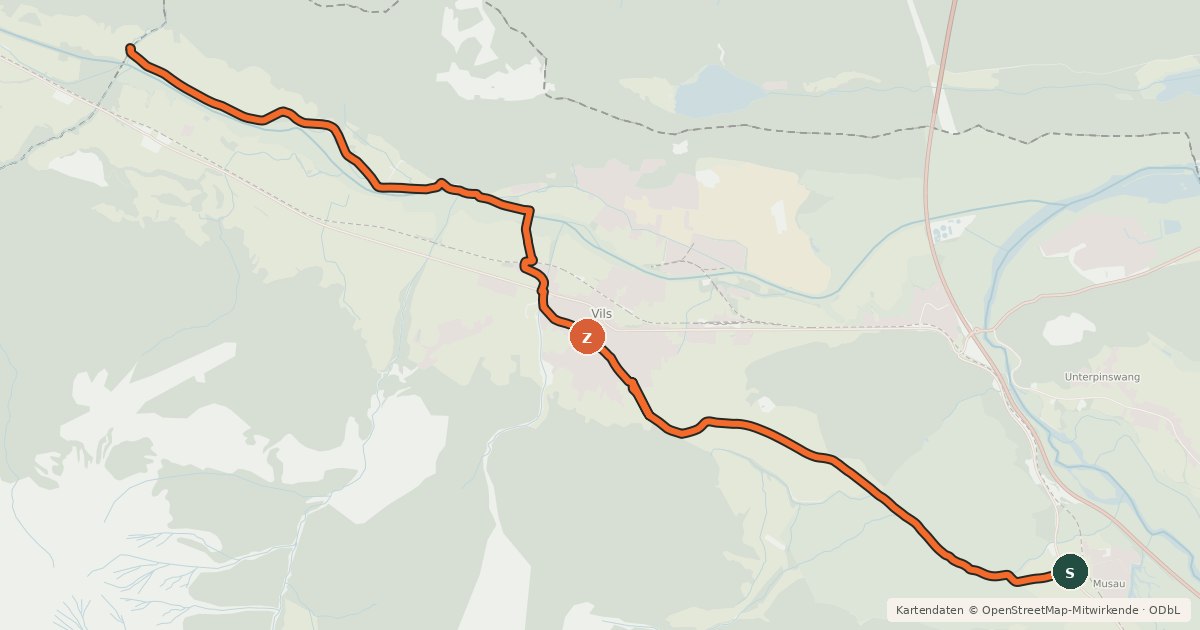 Kartenübersicht der Radroute Ranzentalradweg