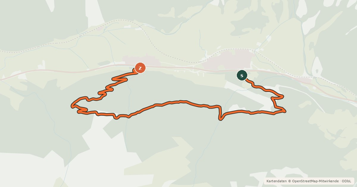 Kartenübersicht der Radroute Rauthwald