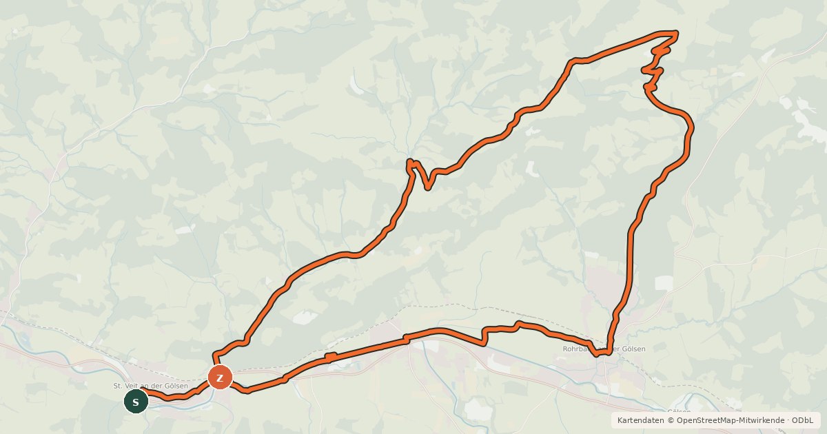 Kartenübersicht der Radroute Reisalpenblick Strecke