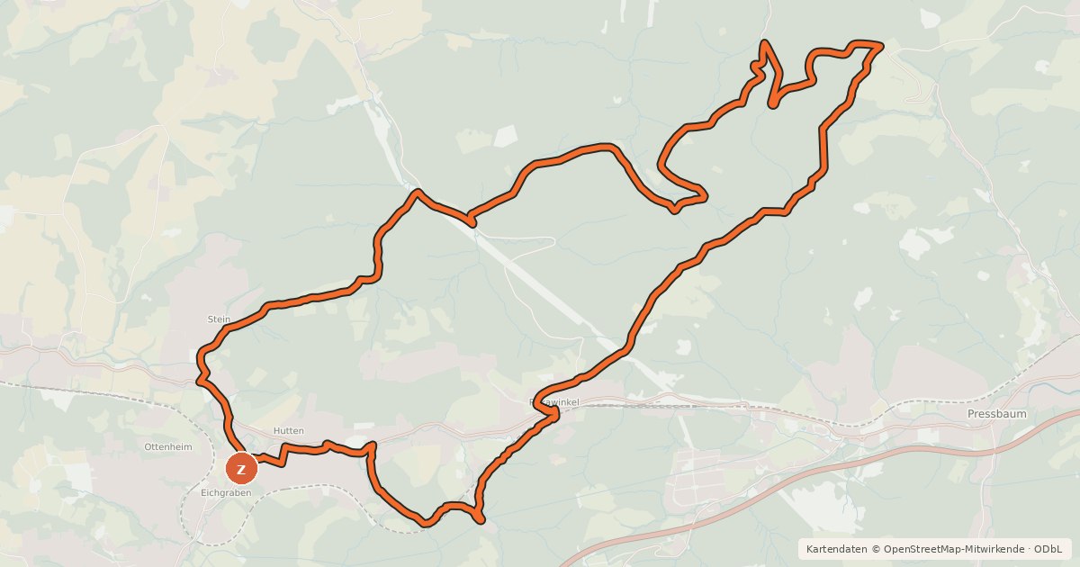 Kartenübersicht der Radroute Rekawinkel-Runde