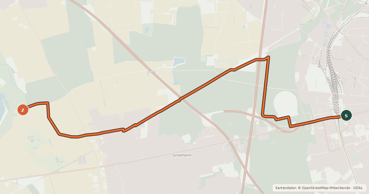 Kartenübersicht der Radroute Rhein-Main-Vergnügen Route 10