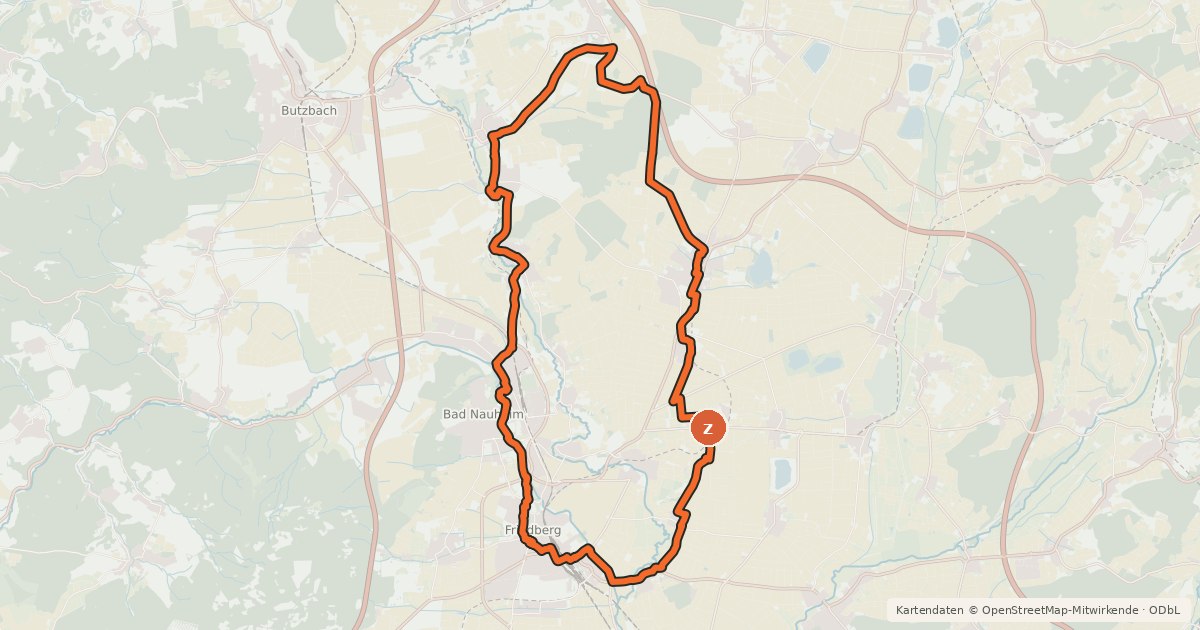 Kartenübersicht der Radroute Rhein-Main-Vergnügen Route 2