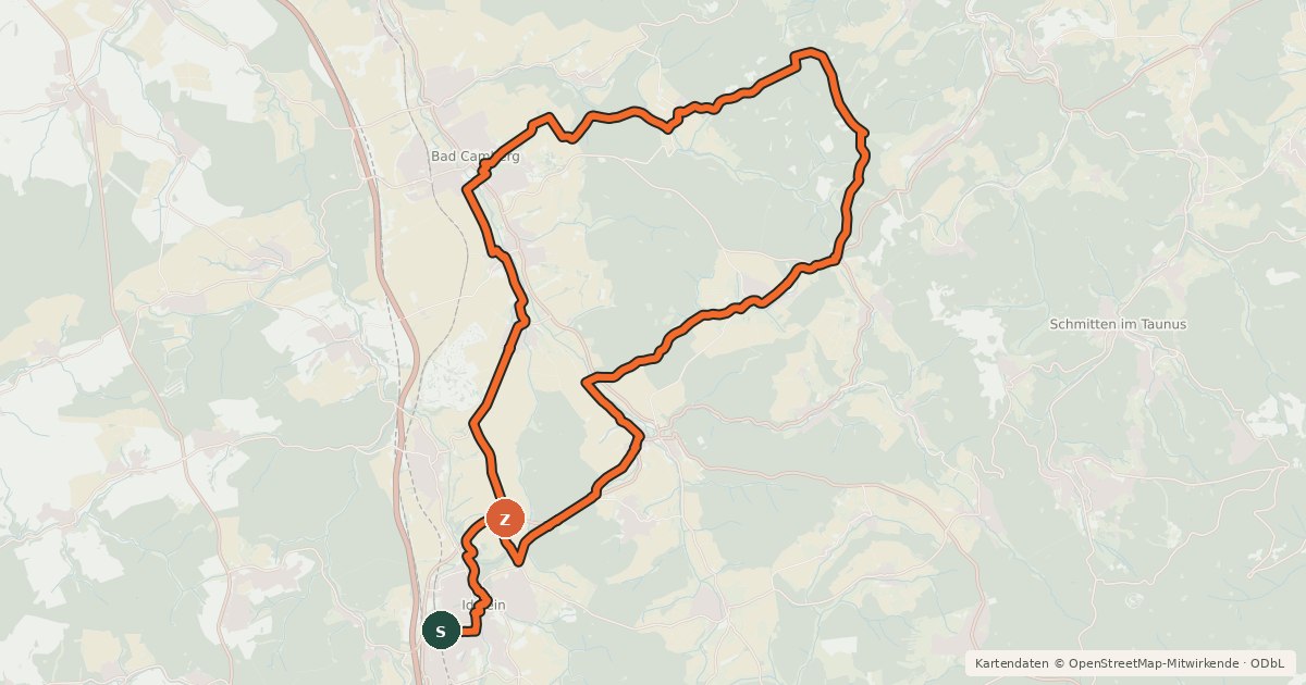 Kartenübersicht der Radroute Rhein-Main-Vergnügen Route 4