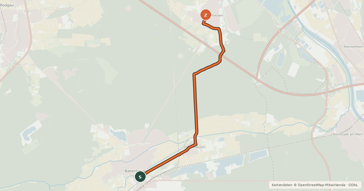 Kartenübersicht der Radroute Rhein-Main-Vergnügen Route 5/9
