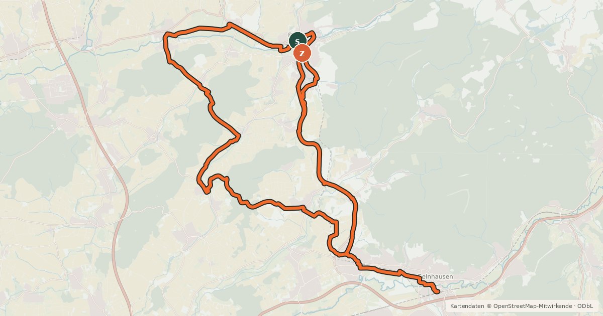 Kartenübersicht der Radroute Rhein-Main-Vergnügen Route 6