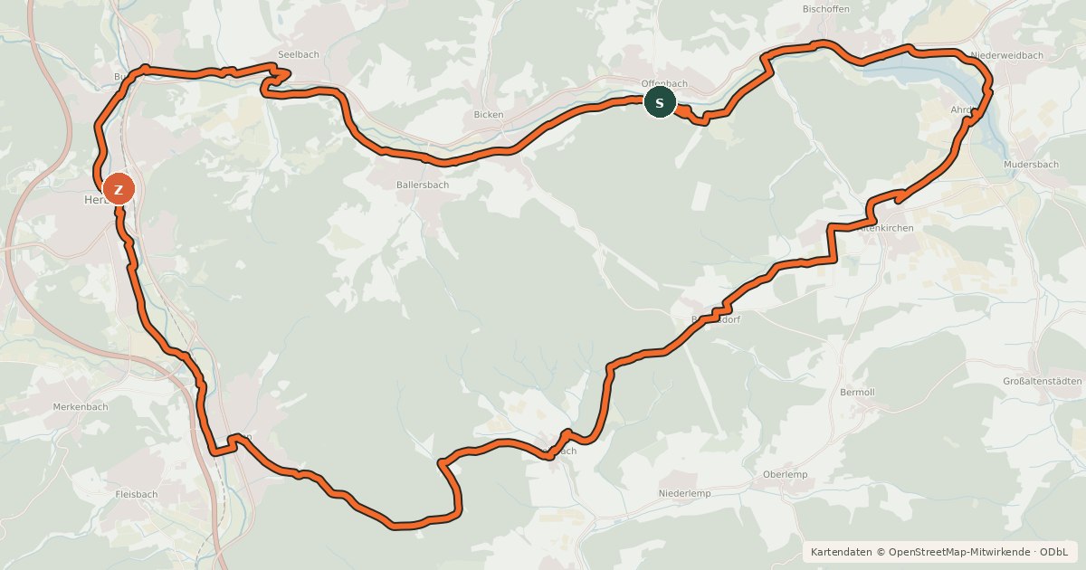 Kartenübersicht der Radroute Rhein-Main-Vergnügen Route 8