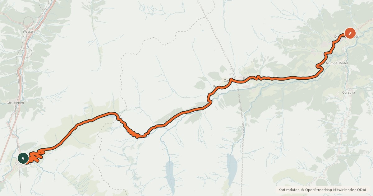 Kartenübersicht der Radroute Rhein-Route