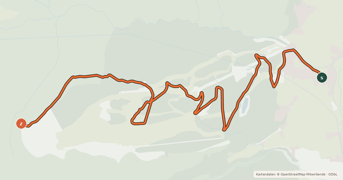 Kartenübersicht der Radroute Riederbergweg