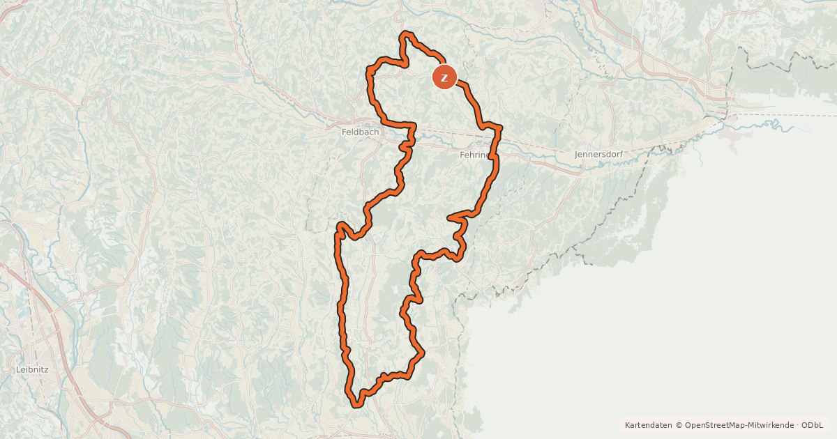 Kartenübersicht der Radroute Riesentour