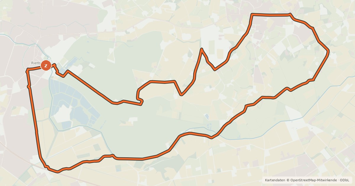 Kartenübersicht der Radroute Rietberg-Westerwiehe (Sieben Mal sympathisch)