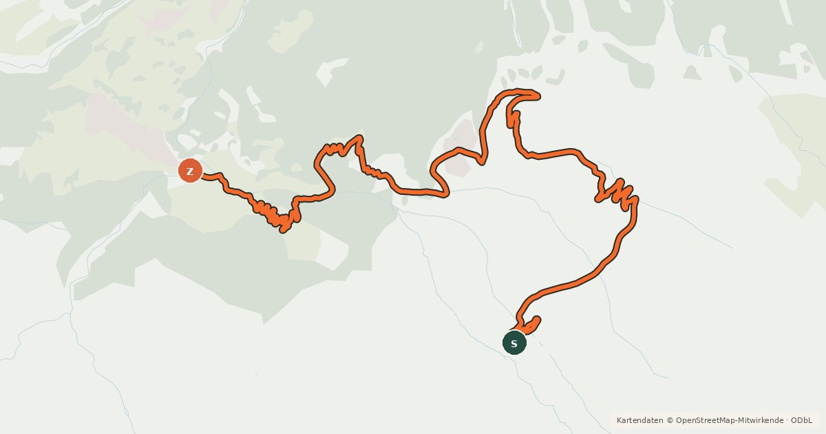 Kartenübersicht der Radroute Riffelberg Trail