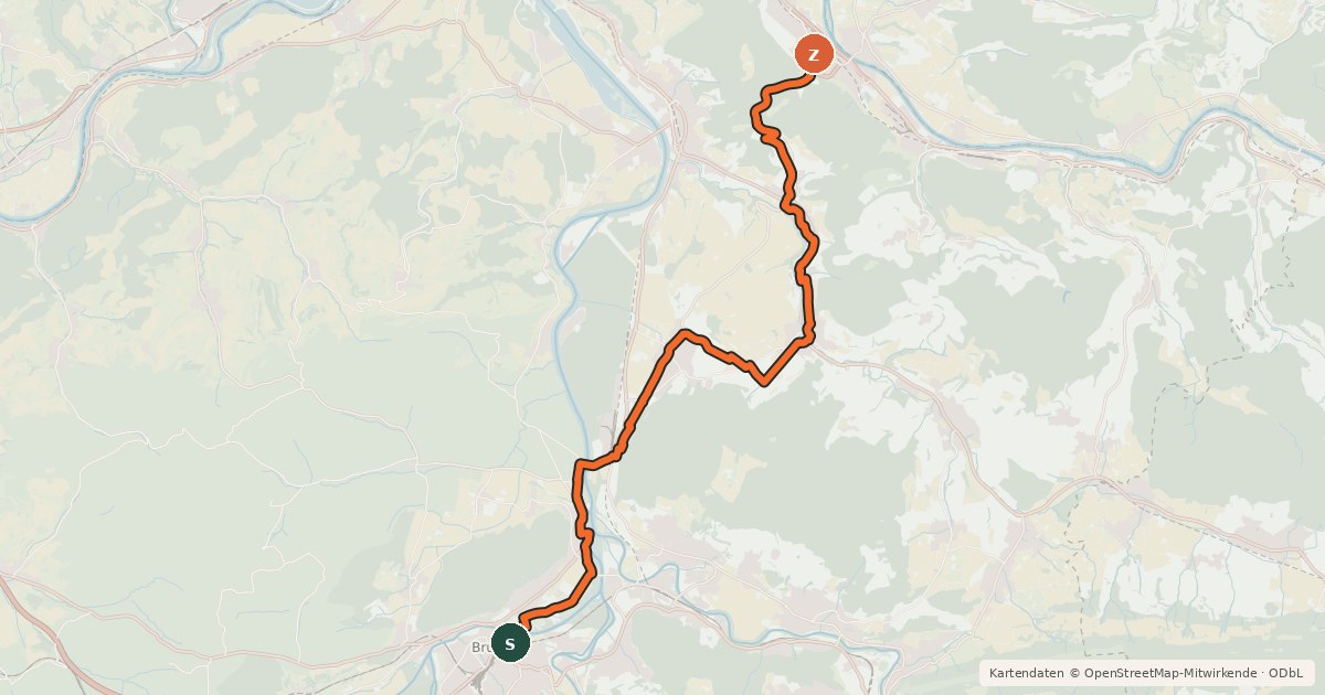 Kartenübersicht der Radroute Rigi-Reuss-Klettgau