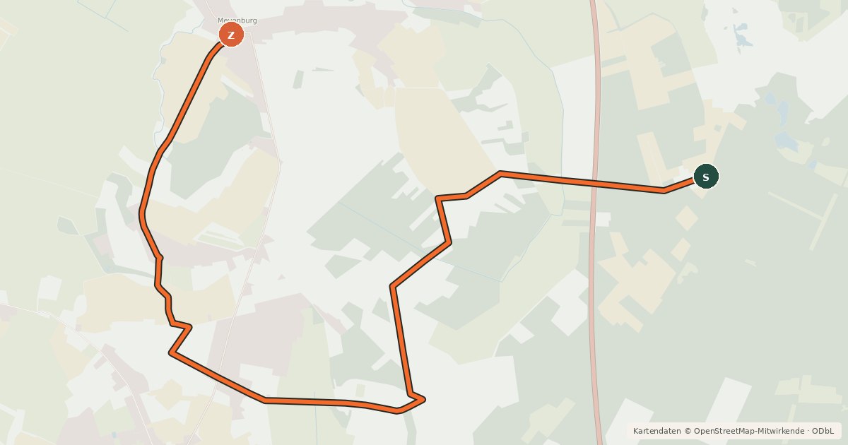 Kartenübersicht der Radroute Rittertour