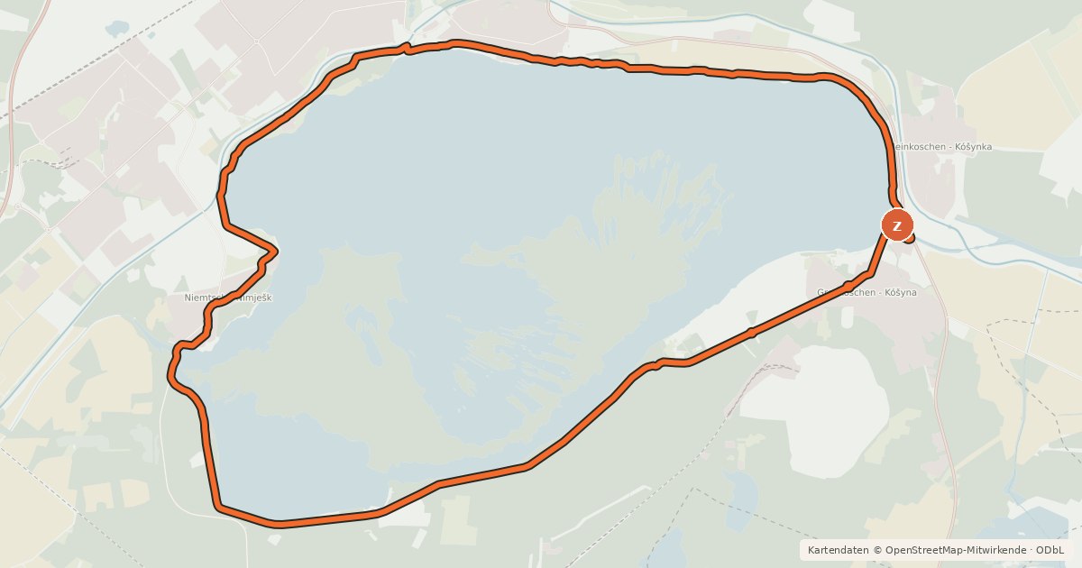 Kartenübersicht der Radroute RK 10 Senftenberger See